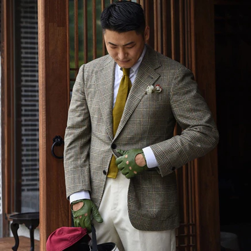 Dents Delta Racing Green Driving Gloves Gloves.co.uk